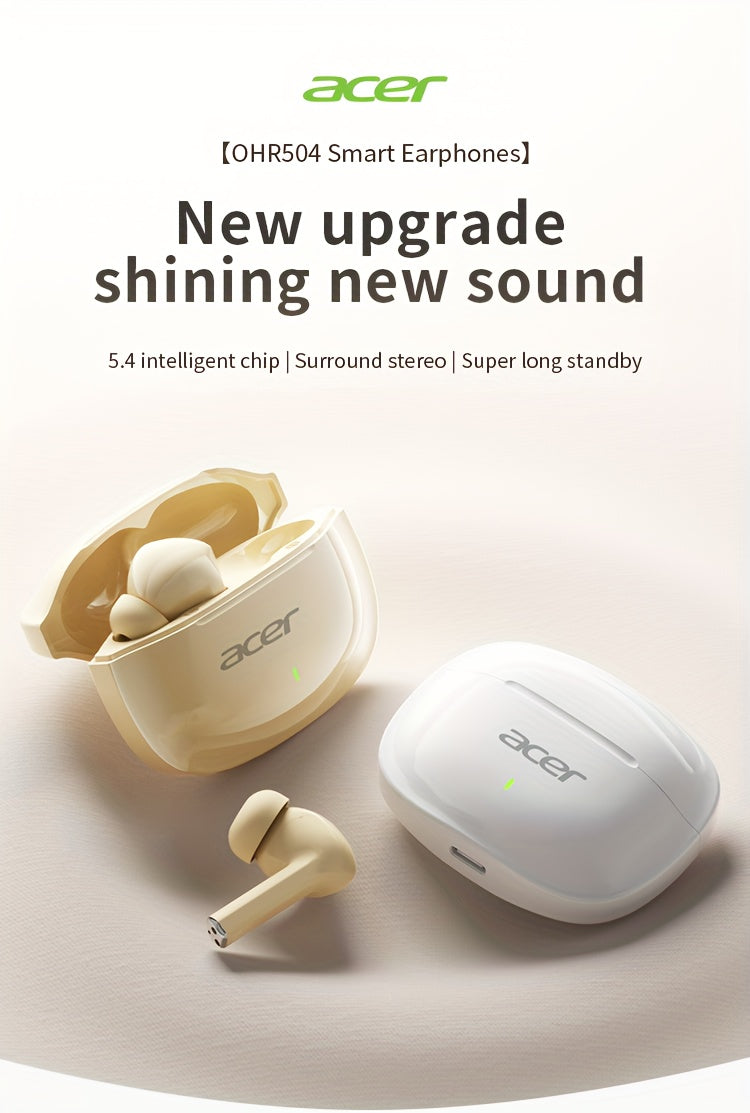 Auriculares Bluetooth | [Producto Oficial Acer] Auriculares Intrauditivos Inalámbricos TWS | Estéreo con Graves Profundos | Baja Latencia para