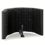 Aokeo Filtro Anti Pop, Escudo de Aislamiento para Micrófono de Estudio, Filtro Pop. Absorbe y Filtra el Sonido. Compatible con Blue Snowball y Cualquier Micrófono de Condensador (AO-505 con Soporte)