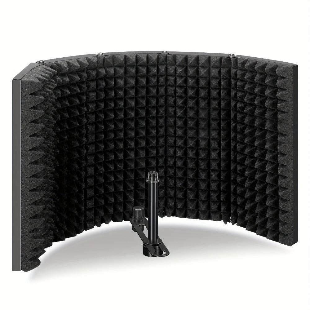Aokeo Filtro Anti Pop, Escudo de Aislamiento para Micrófono de Estudio, Filtro Pop. Absorbe y Filtra el Sonido. Compatible con Blue Snowball y Cualquier Micrófono de Condensador (AO-505 con Soporte)