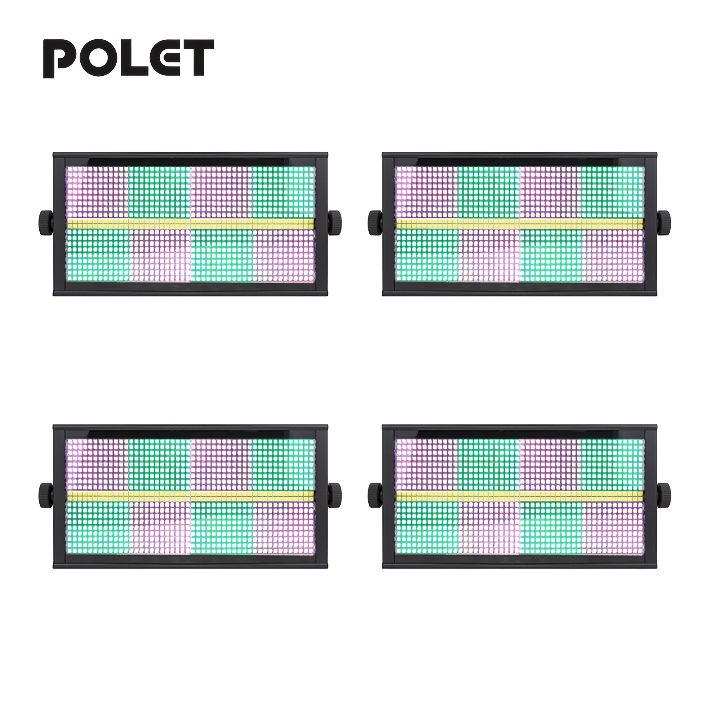 POLET 200W LEDRGBW 4 en 1 luz estroboscópica con partición 8+8 blanca 8000K DMX512 superbrillante para DJ, lavado, bodas, bar, efectos de iluminación escénica estroboscópica para fiestas, clubes y espectáculos
