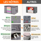 Juego de 6 bolsas de almacenamiento de 60L-90L-120L, bolsas grandes para guardar ropa con cremalleras, asas duraderas y tela gruesa para ropa, ropa de cama, mantas, edredones (gris), almacenamiento debajo de la cama