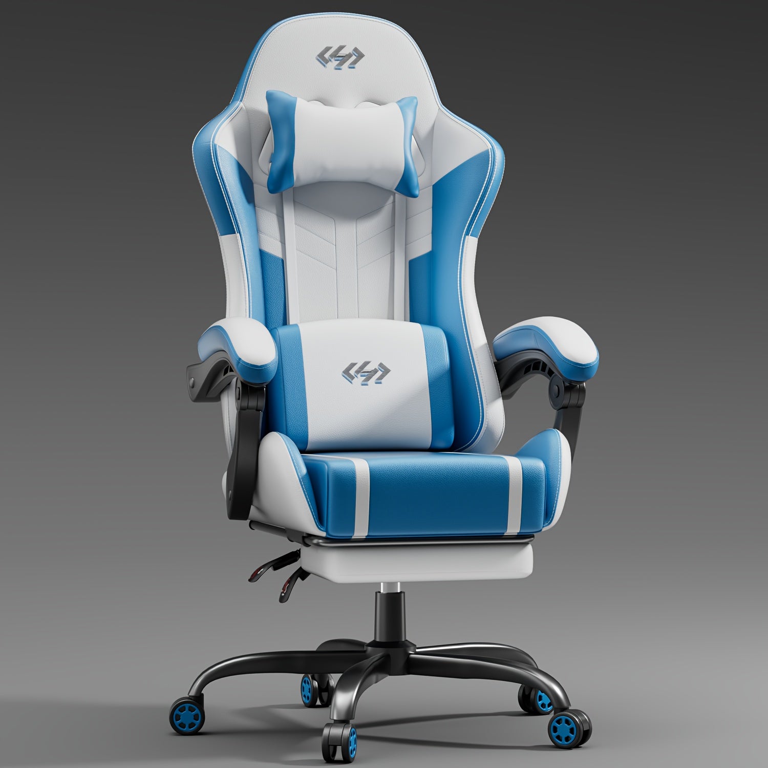 Silla Gaming con Cojín de Resortes de Bolsillo, Silla de Computadora Ajustable en Altura, Silla Ergonómica para Adultos con Soporte Lumbar de Masaje, Silla con Función Giratoria, para Gaming u Oficina