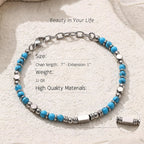 Pulsera de perlas para mujer y hombre - Pulsera de acero inoxidable color plateado con piedras de perlas, pulsera de joyería como regalo para mujeres, hermana, mejor amiga