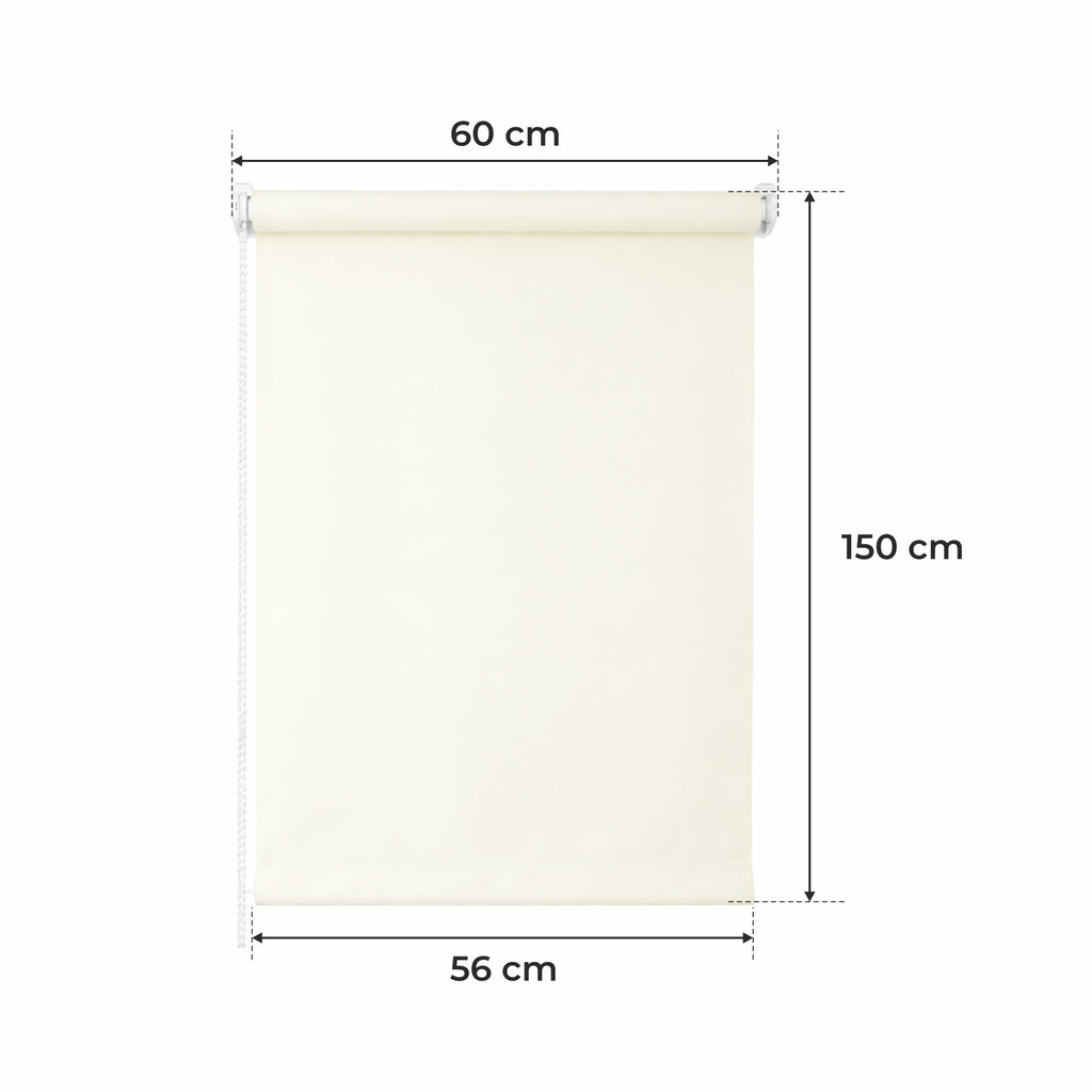 Persiana Enrollable para Ventana • CREMA • 32 tamaños • BOJANEK MINI PERSIANA ENROLLABLE • soportes ajustables • instalación sin taladro • persiana con mecanismo de cadena • cubierta protectora solar • ideal para salas, dormitorios, cocinas, oficinas • pe