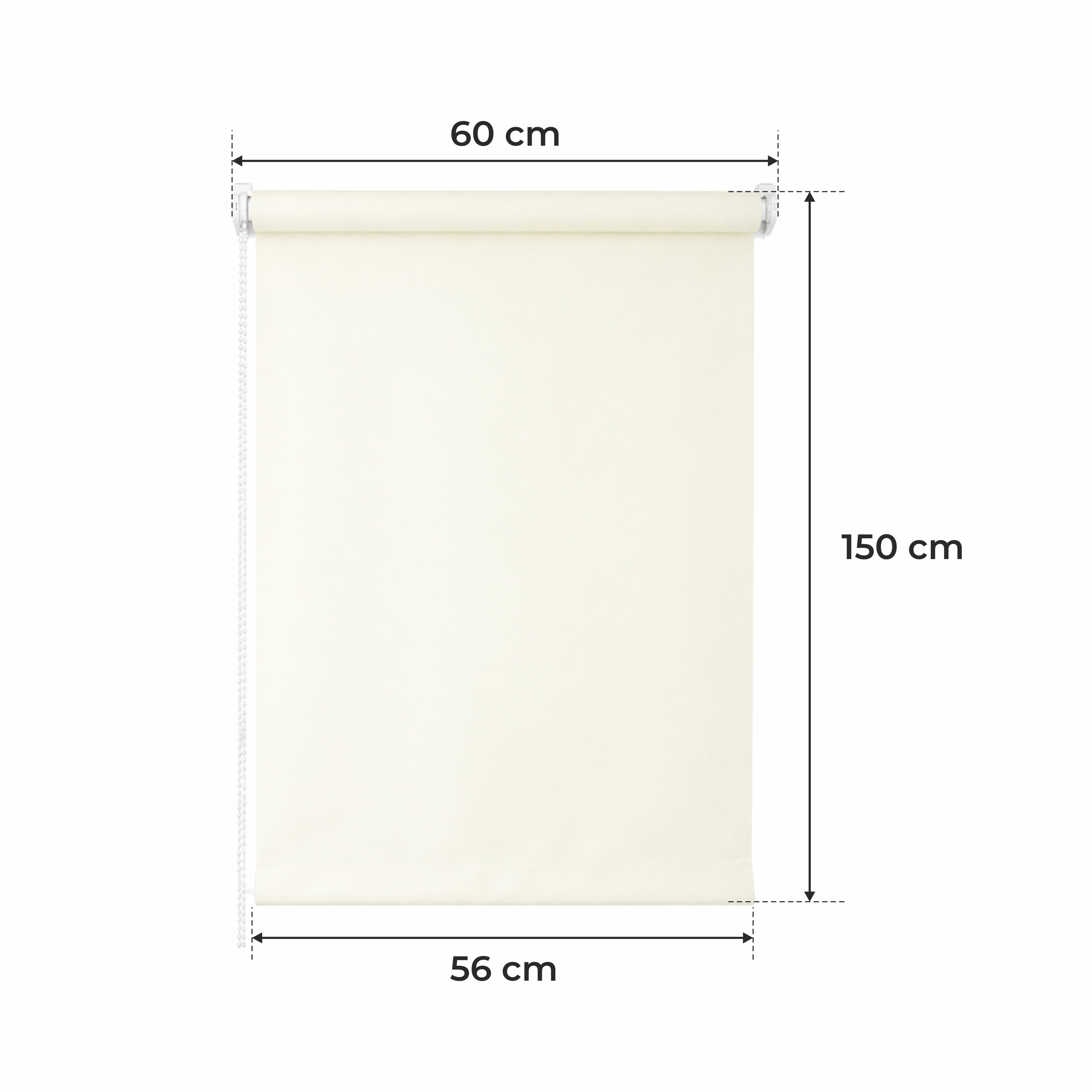 Persiana Enrollable para Ventana • CREMA • 32 tamaños • BOJANEK MINI PERSIANA ENROLLABLE • soportes ajustables • instalación sin taladro • persiana con mecanismo de cadena • cubierta protectora solar • ideal para salas, dormitorios, cocinas, oficinas • pe