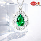 Collar de Zirconia Sintética Verde S925 para Mujer, 5 Quilates de Zirconia Sintética, Ideal para Uso Diario y Banquetes de Boda, Regalos de Aniversario, Regalos de Año Nuevo, Empaque en Caja de Regalo