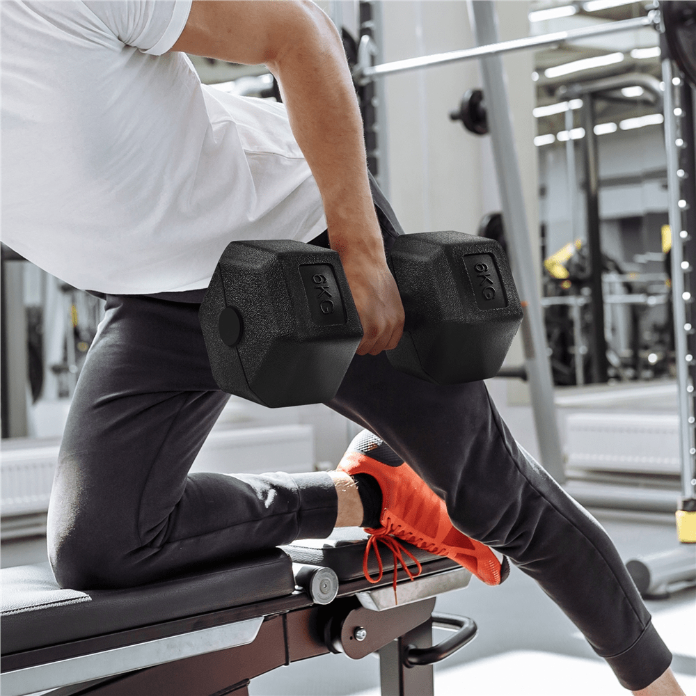 Juego de 2 Mancuernas Costoffs, Mancuernas de Hierro Fundido Hexagonales para Aeróbica, Gimnasia y Entrenamiento de Fitness