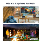 Proyector Portátil Inteligente con Android 11 Integrado, WiFi y Bluetooth 5.0, Control por Voz, 130 Lúmenes, Soporte 4K y 720P Nativo, Compatible para Cine en Casa, Proyector para Cama, Oficina, Proyector Portátil