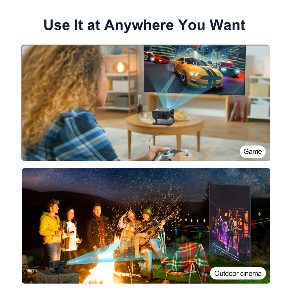 Proyector Portátil Inteligente con Android 11 Integrado, WiFi y Bluetooth 5.0, Control por Voz, 130 Lúmenes, Soporte 4K y 720P Nativo, Compatible para Cine en Casa, Proyector para Cama, Oficina, Proyector Portátil