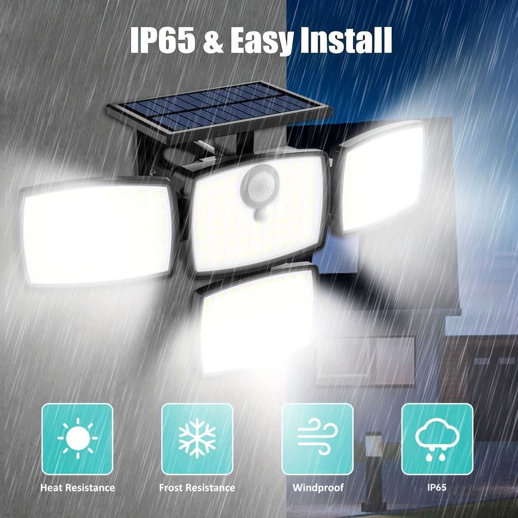 Luz solar LED con sensor de movimiento 2 piezas | Para jardín, patio, garaje y seguridad exterior