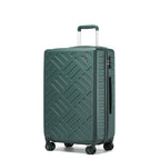 1pieza de 20/24/28 pulgadas Drak Green Sleek Geometric Pattern Hard Shell ABS+PC Maleta con cerradura TSA para viajes sin esfuerzo Regreso a la escuela Regalo de vacaciones