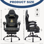 Silla de oficina | Silla de gaming Andyou con reposapiés, silla ergonómica de ordenador para juegos, silla de tarea giratoria y ajustable con