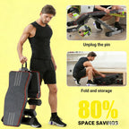 1 Banco de Halteres Plegable y Ajustable - Taburete de Fitness para Entrenamiento de Peso que Ahorra Espacio para Gimnasio, Entrenamiento Físico, Ejercicio Corporal y en Casa - Diseño Compacto, Portátil y Ergonómico