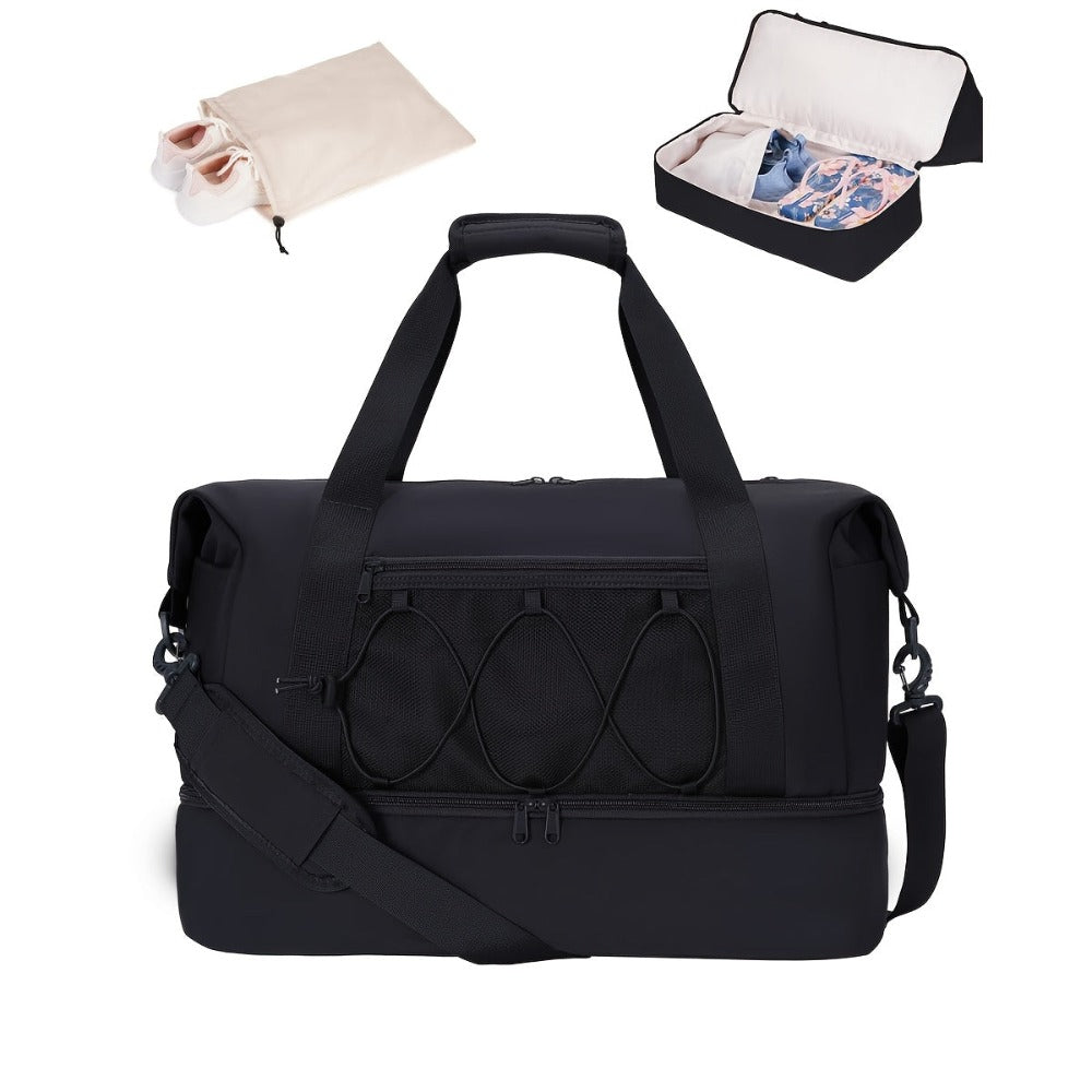 Bolso Duffel de Viaje Espacioso de 38L para Mujer | Bolso Deportivo de Fin de Semana para Gimnasio con Sección para Zapatos y Bolsillo | Elegante Bolso de Transporte para Requerimientos de Entrenamiento (Disponible en 4 Colores)