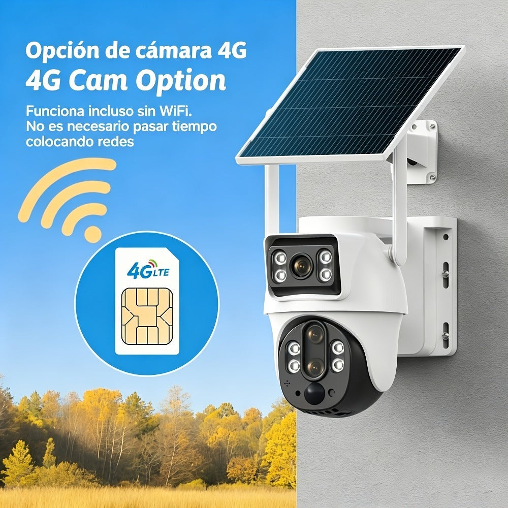Cámara de Seguridad Exterior XIAOVV: Ofrece Versiones WiFi 2.4G o 4G LTE; Cámara PTZ con Zoom de 10x | Carga Solar | Rotación Horizontal de 355° y Rotación Vertical de 90° | Detección de Movimiento con IA, Área de Detección, Audio Bidireccional, Almacenam
