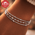Pulsera de Plata 925 para Mujeres, Pulsera de Amistad Ajustable, Multicapa - Joyería Creativa para Mujeres, Regalo para San Valentín, Cumpleaños, Navidad