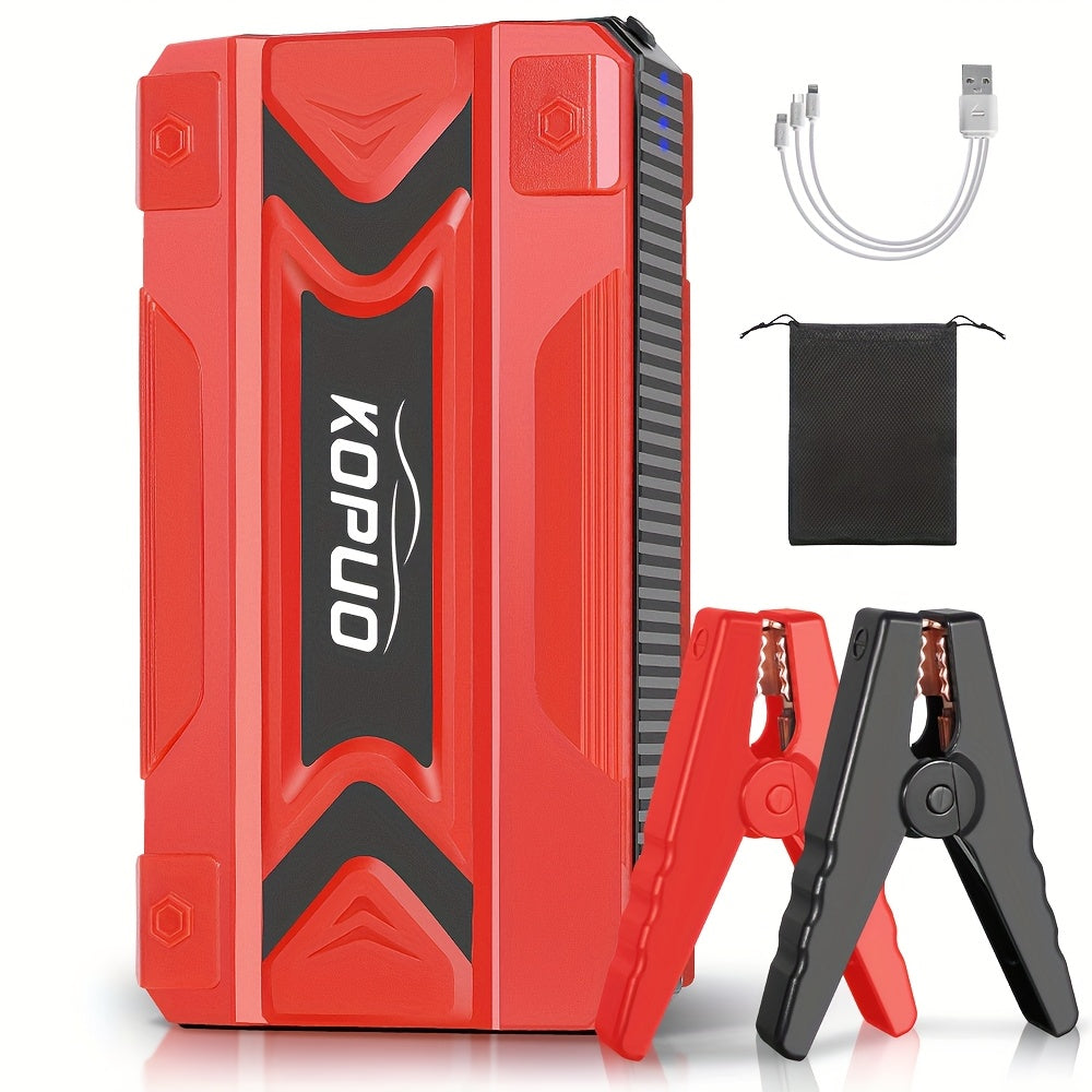 Arrancador de Coche - 12V 3000A Pico, Inicia 6.0L Gasolina/5.0L Diésel en 3s. Carga Rápida USB-C PD para Teléfonos/Portátiles. Linterna LED (SOS/Estroboscópica). Para Coches, SUV, Camiones, Motos, Barcos. Ideal para Viajes, Camping, Invierno, Baterías Mue