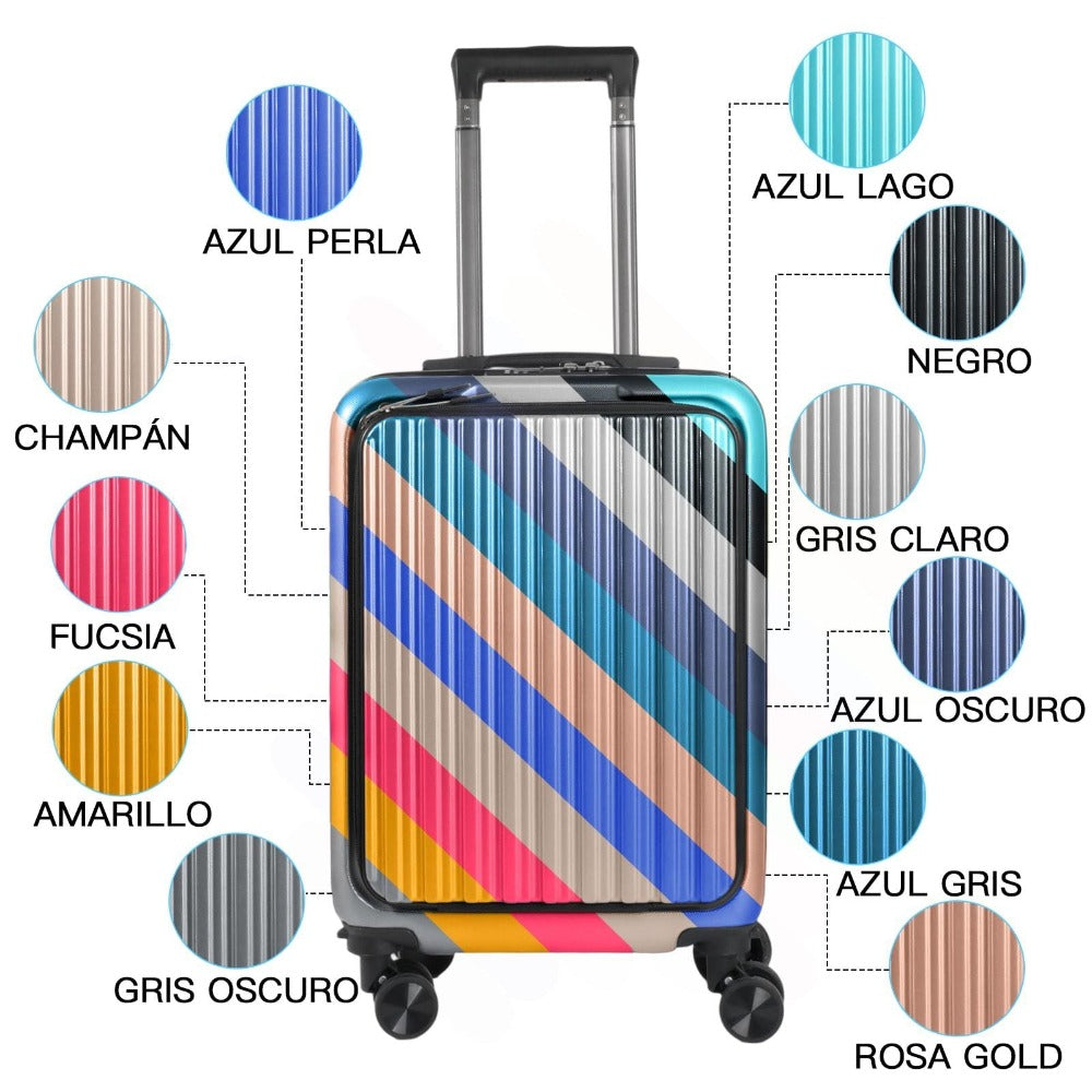 Una Maleta Cabina 55x35x20 Cm. , Equipaje Rígido Expandible De Material ABS, Con Ruedas Giratorias Desmontables Y Cerradura De Combinación, Que Cumple Con La Norma De Equipaje De Mano De 55x40x20 Cm. Ideal Para Adolescentes, Imprescindible Para Viajes En