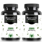 Cápsulas de Complejo de Magnesio – 180 Cápsulas Veganas – 400 mg de Magnesio Elemental por Porción Diaria – Citrato de Magnesio,Óxido, Bisglicinato y Malato