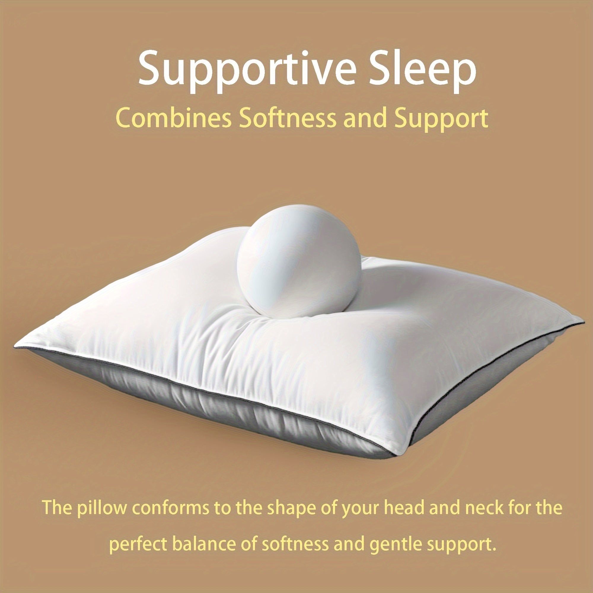 Almohada de plumas con relleno de 3 cámaras - Almohada de plumón y algodón 100 % egipcio, cómoda, suave y de apoyo