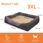 Cama ortopédica extragrande para perro, cama para mascotas de espuma de esponja, con funda lavable con cremallera, sofá tumbona para perros, para perros grandes y jumbo, regalo de juguete con chirrido, XL-3XL