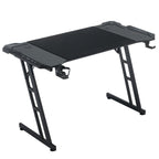 Mesa Gaming Mesa Gaming Escritorio Negro Tapa de Fibra de Carbono Mesa de Ordenador Gamer Mesa de PC Ergonómica con Agujero para Cables