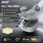 Auriculares Bluetooth | [Acer 2026 Nuevo] Auriculares inalámbricos TWS con graves potentes, llamadas estéreo, cancelación de ruido, duración