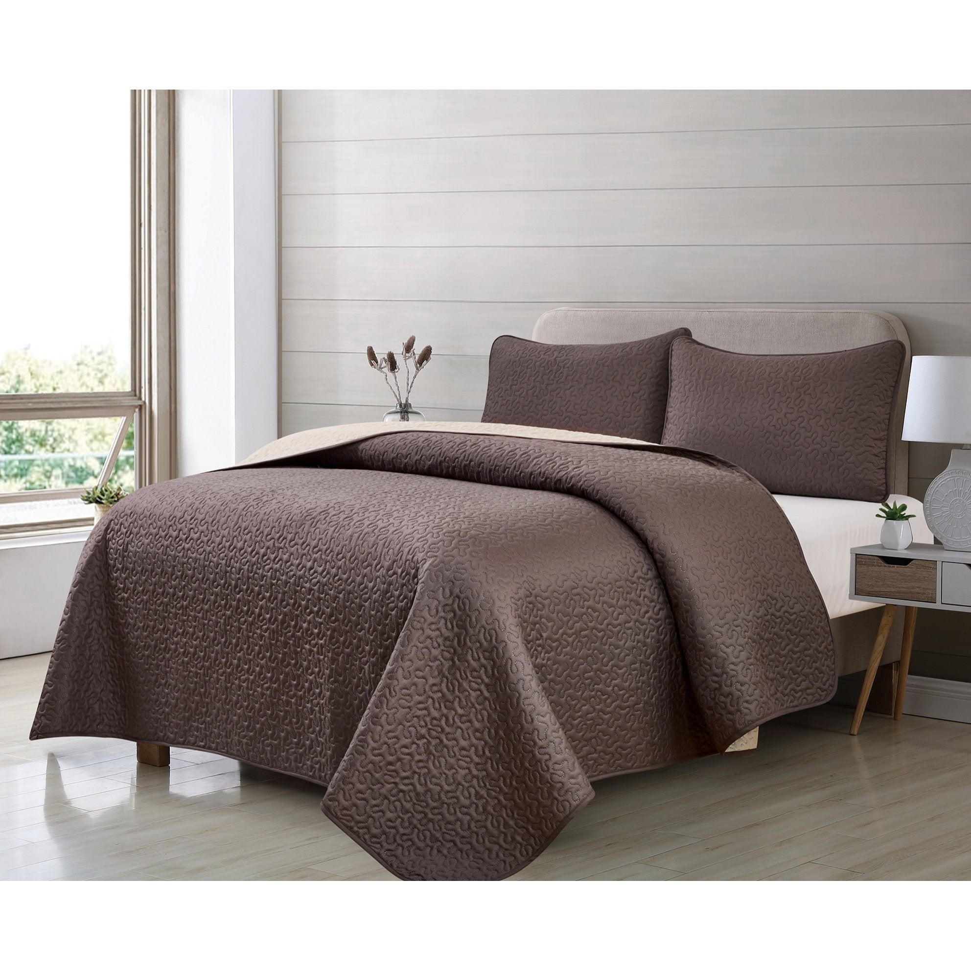 Colcha Bouti Reversible Tacto suave Calidad superior Ligera de Verano - Cubrecama con Relieve Geométrico Termosellado, Estilo Moderno y Suave (Solo Colcha No incluye fundas)