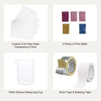 Kit de Serigrafía VEVOR, 3 Piezas de Marcos de Serigrafía de Aluminio 6x10/8x12/10x14 Pulgadas, 110 Mallas, 5 Purpurinas, Raspadores de Serigrafía y Películas Transparentes para Estampado DIY en Camisetas