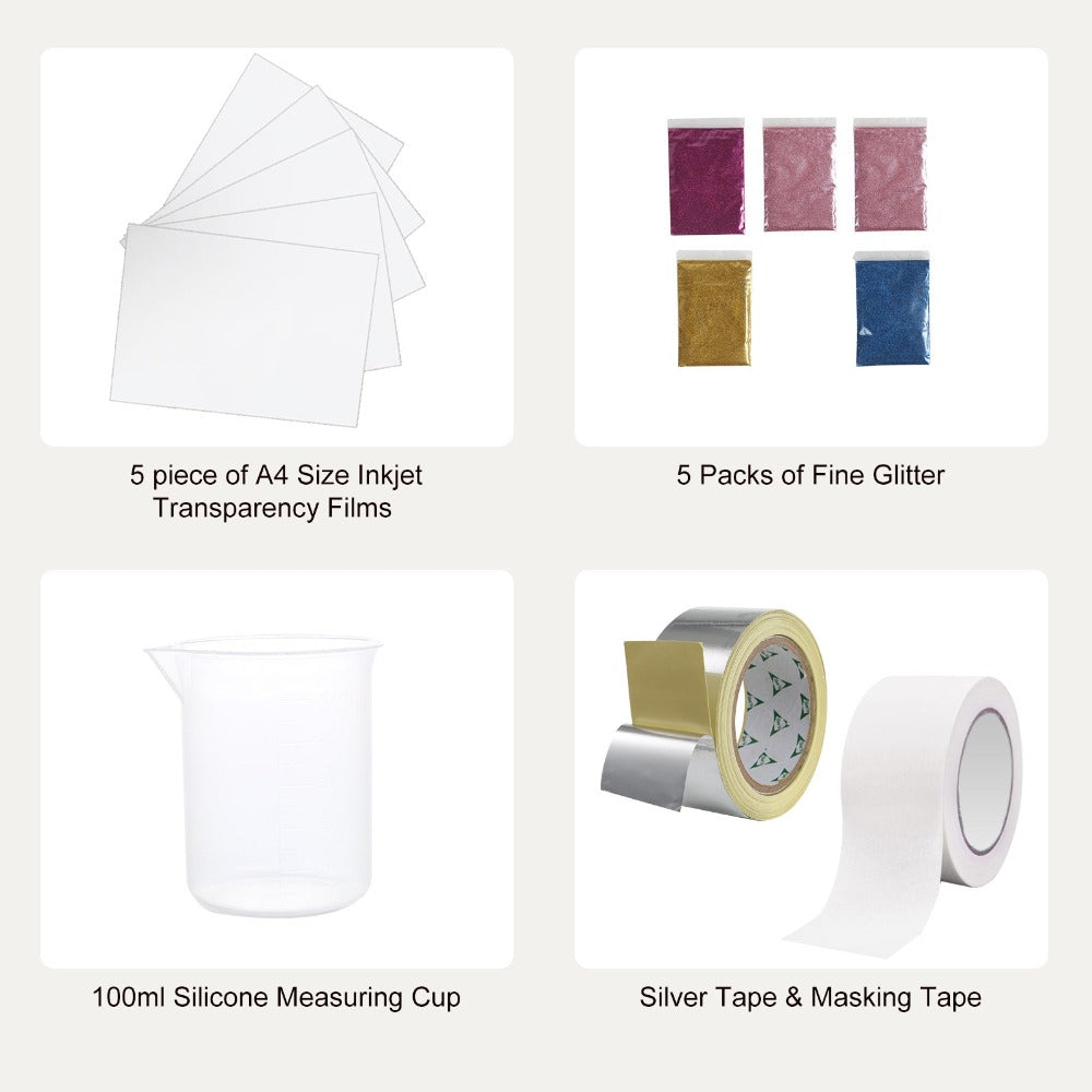 Kit de Serigrafía VEVOR, 3 Piezas de Marcos de Serigrafía de Aluminio 6x10/8x12/10x14 Pulgadas, 110 Mallas, 5 Purpurinas, Raspadores de Serigrafía y Películas Transparentes para Estampado DIY en Camisetas