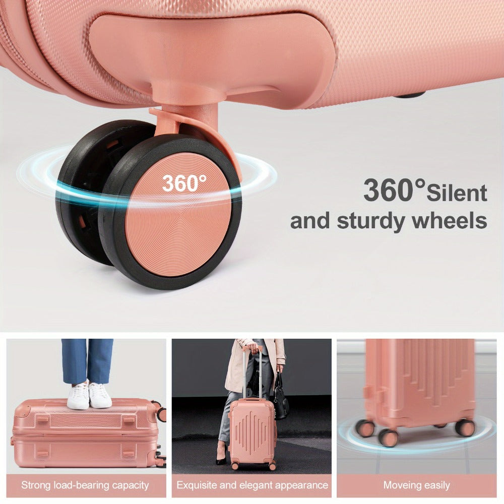Maleta de Cabina ABS Rígida 20/24/28 Pulgadas, Ruedas Giratorias 360°, Candado TSA, Equipaje Ligero para Viajes