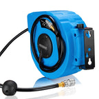MONZANA® Manguera de Aire Reel 10M+1M Retroalimentación Automática Conexión 1/4" 12 Bar Ø12Mm Enroscador de Manguera Automático Montaje en Pared de Manguera de Aire