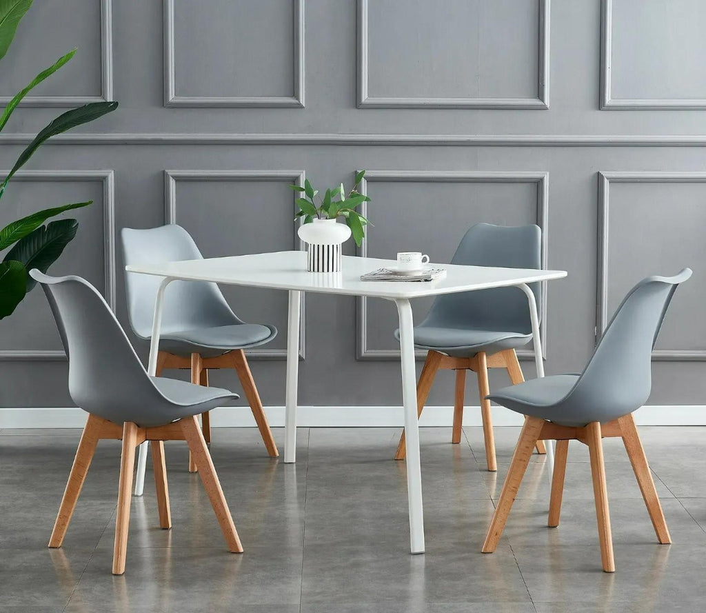 Sillas de comedor MCC Direct en juego de 4 piezas, sillas de cocina, sillas de oficina, silla de concha de diseño, "Eva" disponible en 7 colores de moda