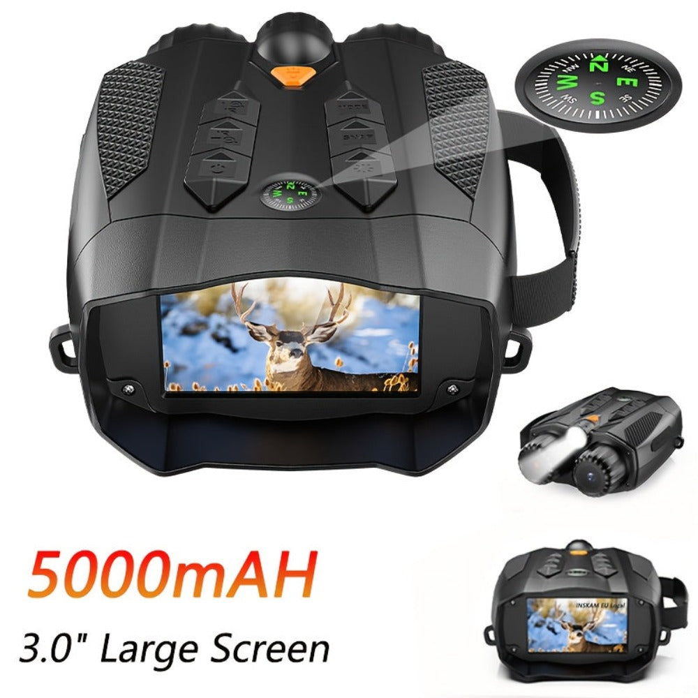 Gafas Binoculares de Visión Nocturna Infrarroja, con Luz Táctica, Batería de Litio de Gran Capacidad de 5000mAh, Zoom Digital 10x, Pantalla IPS Ultra HD de 3 Pulgadas, Distancia de Visión Nocturna de 800m, Regalo Perfecto para Entusiastas del Aire Libre |
