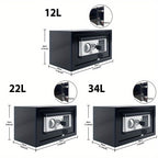 Caja fuerte | Caja Fuerte de Acero Pesado para Hogar y Oficina 12L/22L/34L con Teclado Electrónico e Inserción Clave, Gran Capacidad Montable en