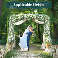 Arco de boda de metal de 3x3 m, soporte de fondo cuadrado ajustable en altura, soporte de arco de globo de metal rectangular para decoración de fondo de cabina de fotos de fiesta de cumpleaños de boda, arcos de boda amarillos para ceremonia, marco de cena