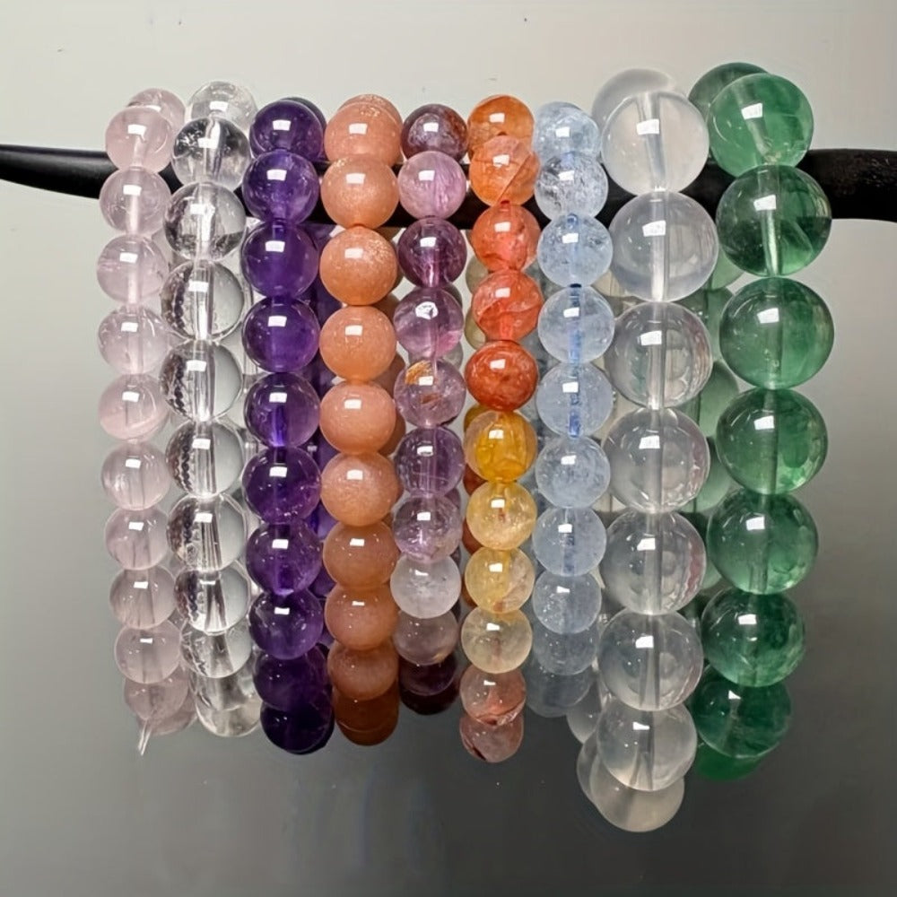 Juego de 80 pulseras elásticas de 8 mm con cuentas de cristal de colores vibrantes y aleatorios (80 pulseras de cuentas) - Estas cuentas multicolores son perfectas para uso diario, celebraciones y ocasiones especiales - Un accesorio versátil para cualquie