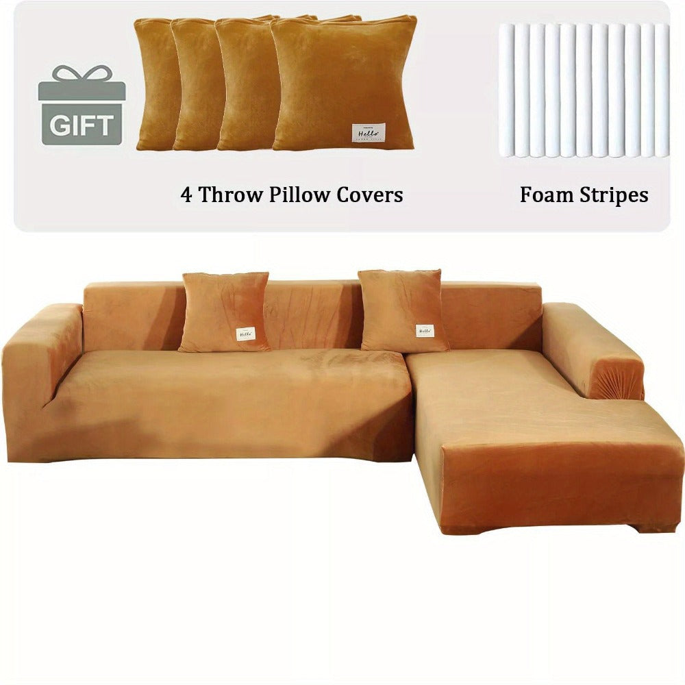 Fundas para sofá en forma de L, 2 piezas, protector de fundas para sofá seccional de 3+4 plazas - La solución perfecta para un salón elegante y chic