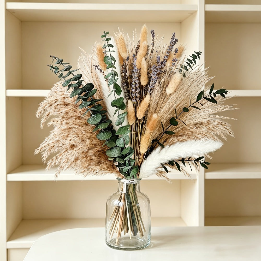 97 piezas de Cebada de las Pampas Boho, Guirnaldas Decorativas, Cebada Natural Seca, Flores Secas de Colas de Conejo, Perfectas para Bodas, Decoraciones de Fiesta Boho y Decoración de Mesa, Decoración del Hogar, Fiesta Rústica de Granja