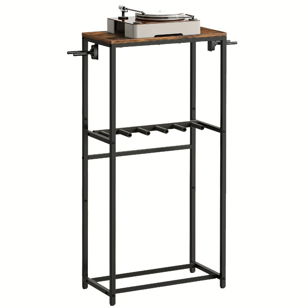 Soporte vertical, estantería, soporte para guitarra, estante para guitarras acústicas, eléctricas y bajos, soporte multiguitarra para guitarras, accesorios para amplificador de guitarra, apto para hogar, estudio de música, marrón y , estante de pie