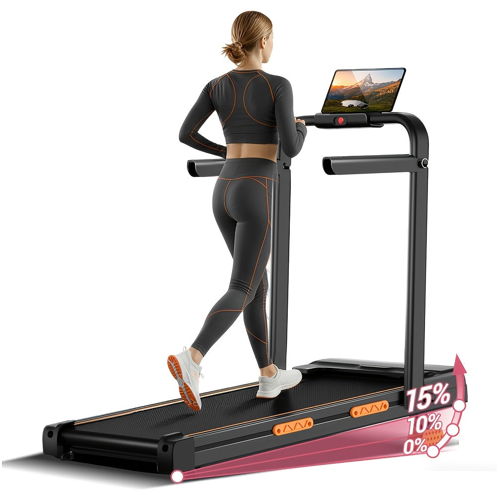 Caminadora plegable UMAY 3 en 1 con inclinación del 15%, con manillar, portátil y pequeña para el hogar, capacidad de 136.08 kg