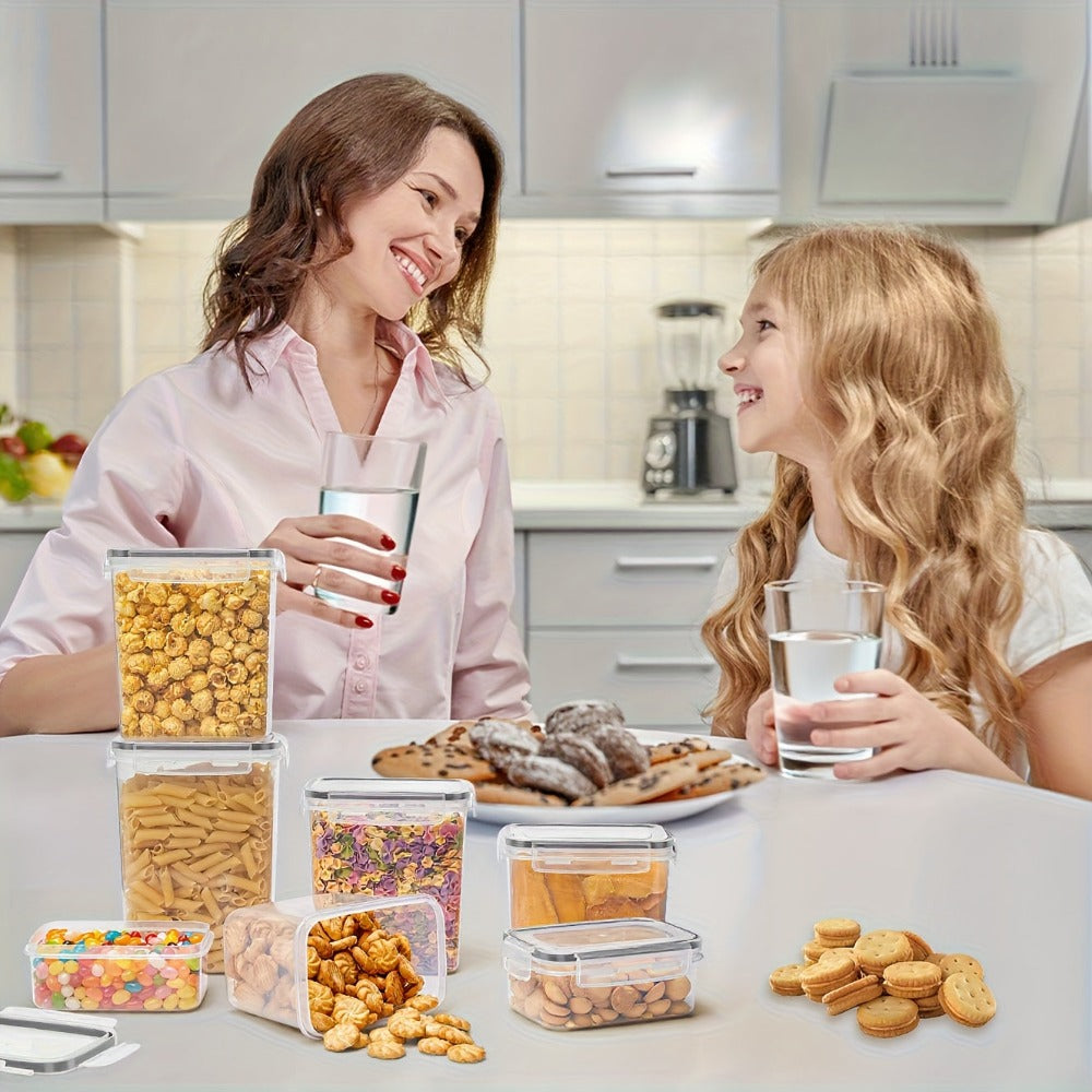 60/48/30/20/18/12 piezas de Recipientes Herméticos para Alimentos con TAPAS - Ideales para Organizar y Almacenar Granos, Arroz, Pasta, Té, Frutos Secos y Café en la Despensa de la Cocina - Incluye Etiquetas y Marcadores (30/24/15/10/9/6 TAPAS + 30/24/15/1