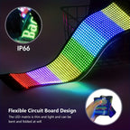 Ojo del Diablo LED Flexible para Automóvil, Pantalla de Luz Programable con Logo Publicitario, Texto y Grafiti, Aplicación Inteligente, Bluetooth USB