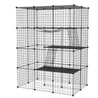 Recinto para mascotas | Corral para Gatos al Aire Libre de Bricolaje con Escalera de Alambre Metálico Denso para 1-2 Animales Pequeños