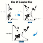 Bicicleta estática plegable de interior Micyox MX711 con asiento extragrande, 16 niveles de resistencia, pantalla, sensor de frecuencia cardíaca, equipo de fitness que ahorra espacio