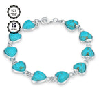 Pulsera de plata 925 para mujer, corazón de turquesa, pulsera exquisita, regalo diario para mujeres, regalo de vacaciones, regalo de San Valentín, regalo del Día de la Madre, regalo de cita, viene con caja de regalo