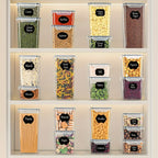 Tarros de Almacenamiento Sellados con Tapas - Juego de 25 Piezas, Contenedores de Cocina, Ideales para Organizar Cocina/Armario/Caravana/Despensa, Perfectos para Almacenar Espaguetis, Harina, Granos y Alimentos Secos, Esencial para el Hogar, Alta Calidad,