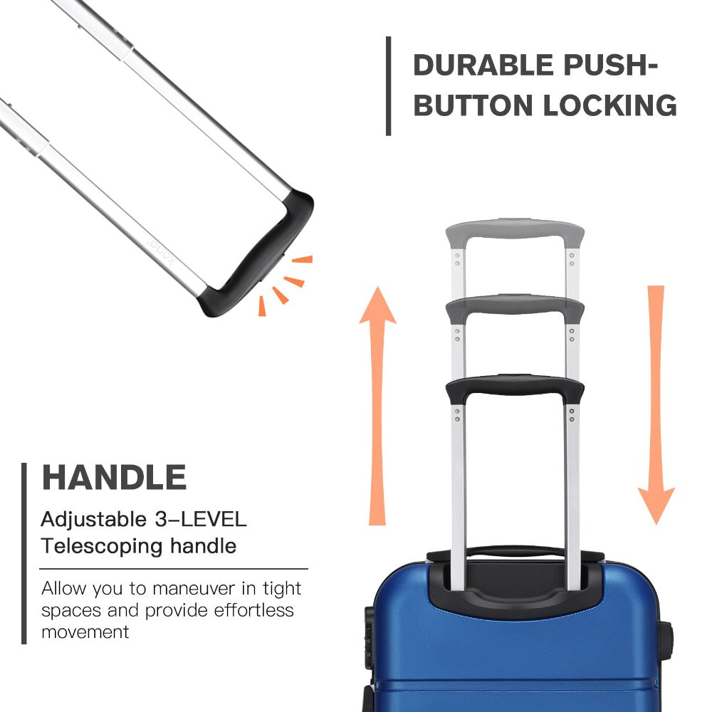 1 pieza de maleta de cabina de 20 pulgadas (55 cm) de ABS prémium con candado de combinación seguro para viajes sin esfuerzo, regreso a clases, regalo de vacaciones