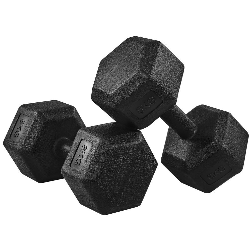 Juego de 2 Mancuernas Costoffs, Mancuernas de Hierro Fundido Hexagonales para Aeróbica, Gimnasia y Entrenamiento de Fitness
