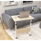 Mesa auxiliar con ruedas 60X40 cm Mesa para portátil Mesa Auxiliar de Altura Ajustable para Dormitorio Mesita de Noche Móvil Diseño Compacto que Ahorra Espacio